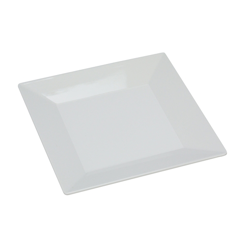 Yanco China RM-114 Rome White Melamine 14" x 14" Square Plate - 1 Doz