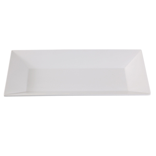 Yanco China RM-210 Rome White Melamine 10" x 6" Rectangular Plate - 2 Doz