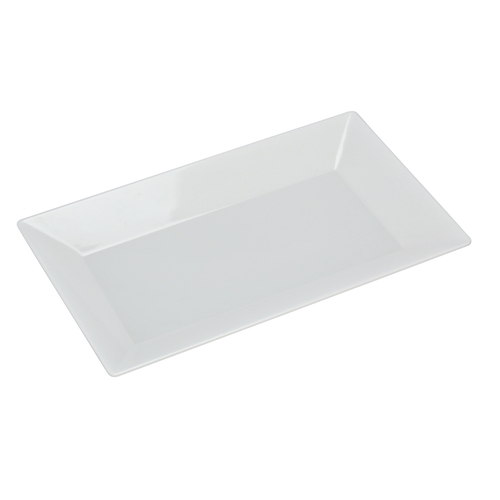 Yanco China RM-214 Rome White Melamine 14" x 8" Rectangular Plate - 1 Doz