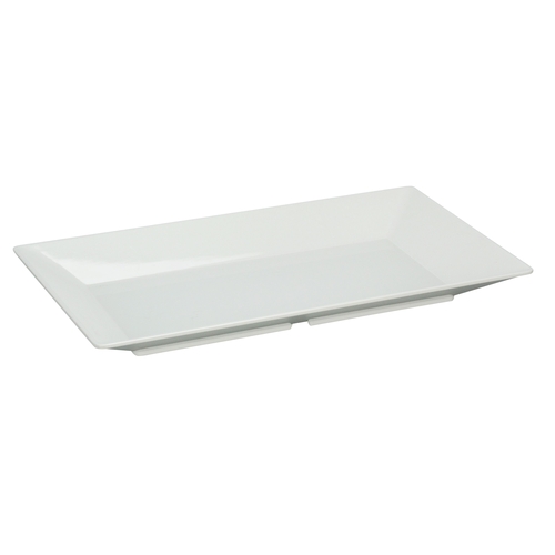 Yanco China RM-218 Rome White Melamine 18" x 10.5" Rectangular Plate - 1 Doz