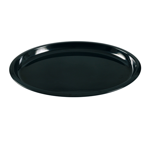 Yanco China RM-3022BK Rome Black Melamine 22" x 18" Oval Turkey Platter - 6 Each