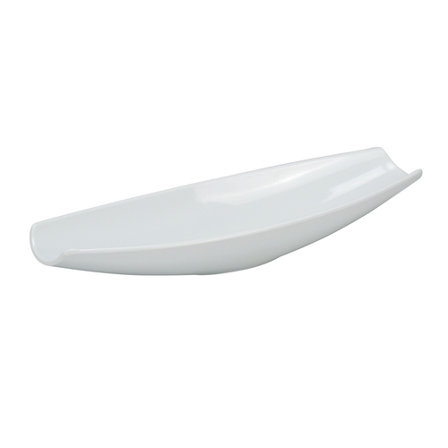 Yanco China RM-312 Rome White Melamine 12.5" x 3.75" Oblong Boat Plate - 4 Doz