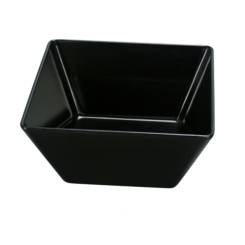 Yanco China RM-404BK Rome Black Melamine 10 oz. 3.75" x 3.75" Square Bowl - 6 Doz