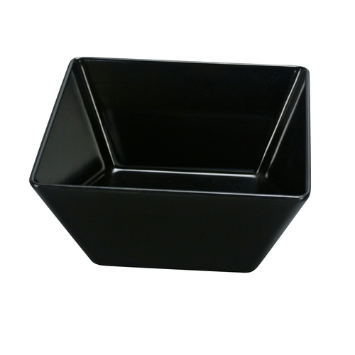 Yanco China RM-405BK Rome Black Melamine 18 oz. 5" x 5" Square Bowl - 4 Doz