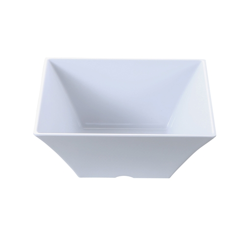 Yanco China RM-4107 Rome White Melamine 2 qt. 7.5" x 7.5" Square Bowl - 2 Doz