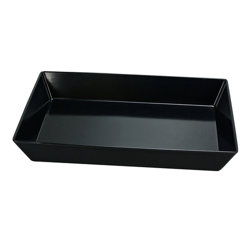 Yanco China RM-614BK Rome Black Melamine 13.75" x 10" Deep Plate - 1 Doz