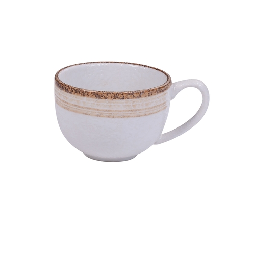 Yanco China RO-001 Rockeye-2 White/Brown Porcelain 7 oz. 3.5" dia. Cup - 3 Doz