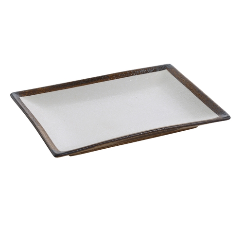 Yanco China RO-213 Rockeye Glazed Porcelain 12" x 8.25" Rectangular Plate
