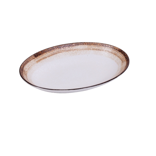 Yanco China RO-2910 Rockeye-2 Glazed Porcelain 20 oz. 9.5"x 7.5" Deep Oval Plate