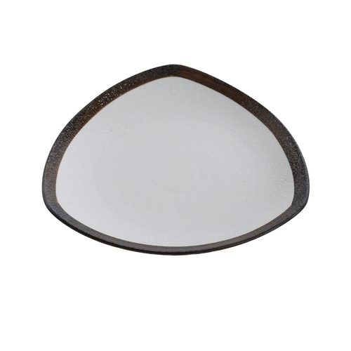Yanco China RO-311 Rockeye Glazed Porcelain 12" x 12" Triangular Plate - 1 Doz