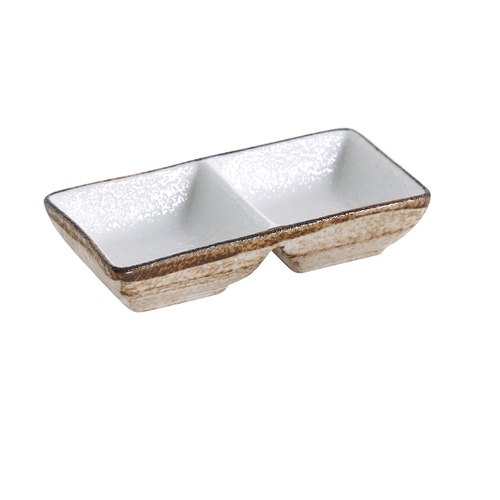 Yanco China RO-4031 Rockeye Glazed Porcelain 2 oz. 5.5" x 3" Sauce Dish - 3 Doz