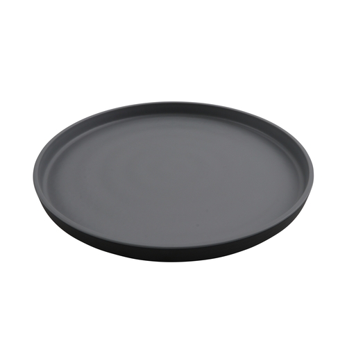 GET RP-11-GRM/BKM Roca Gray/Black Melamine 11" dia. Dinner Plate - 1 Doz