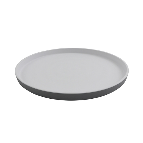 GET RP-11-WM/GRM Roca White/Gray Melamine 11" dia. Dinner Plate - 1 Doz