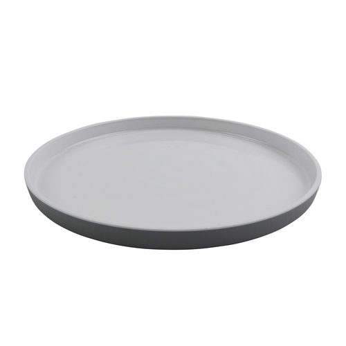GET RP-11-WS/GRM Roca Glazed White/Gray 11" dia. Dinner Plate - 1 Doz