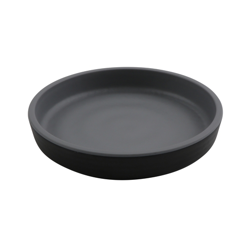 GET RP-5-GRM/BKM Roca Gray/Black Melamine 5" dia. Dinner Plate - 4 Doz