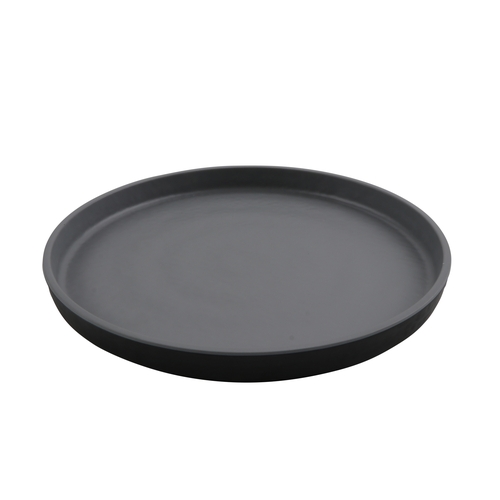 GET RP-9-GRM/BKM Roca Gray/Black Melamine 9" dia. Dinner Plate - 1 Doz