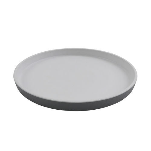 GET RP-9-WM/GRM Roca Balance White/Gray Melamine 9" dia. Dinner Plate- 1 Doz