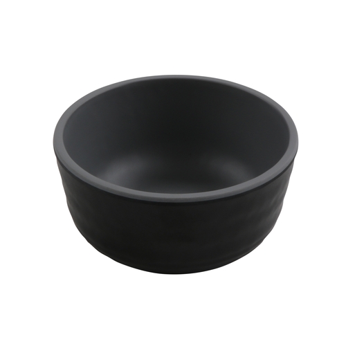 GET RR-3-GRM/BKM Roca Gray/Black Melamine 3 oz. Sauce Dish - 6 Doz