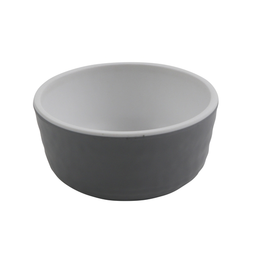 GET RR-3-WM/GRM Roca Balance White/Grey Melamine 3 oz. Sauce Dish - 6 Doz
