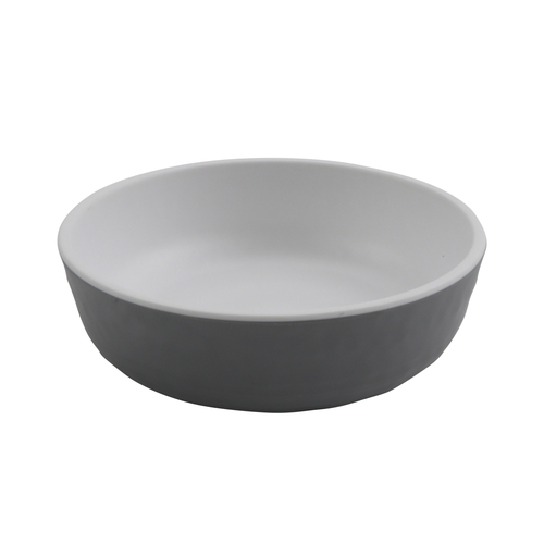 GET RR-5-WM/GRM Roca Balance White/Gray Melamine 4 oz. Monkey Dish - 4 Doz