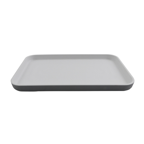 GET RS-128-WM/GRM Roca White/Gray Melamine 12" x 8" Rectangular Plate - 1 Doz