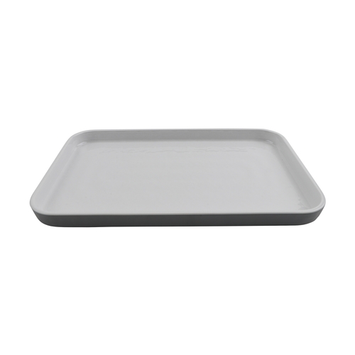 GET RS-128-WS/GRM Roca White/Gray Melamine 12" x 8" Rectangular Platter- 1 Doz