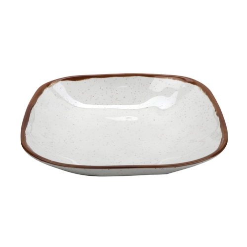 GET SB-48-RM Rustic Mill Cream Melamine 1.5 qt. Square Irregular Bowl