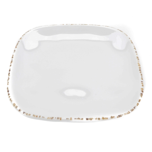GET SCS-4-UM Urban Mill Cream Melamine 4" Square Irregular Plate - 4 Doz