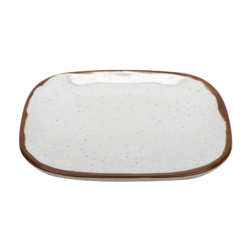 GET SCS-6-RM Rustic Mill Cream Melamine 6" Irregular Square Plate - 2 Doz