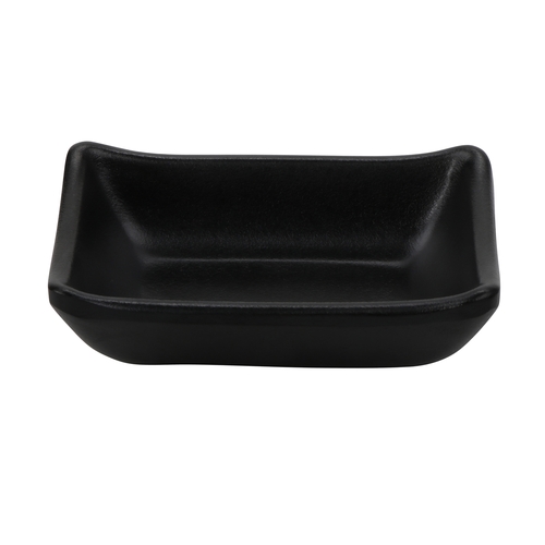 GET SD-3828-BK Nara Black Melamine 2 oz. Rectangular Sauce Dish - 2 Doz