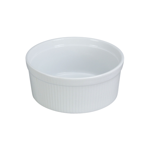 Yanco China SF-112 Accessories White Porcelain 12 oz. Fluted Soufflé Bowl-2 Doz