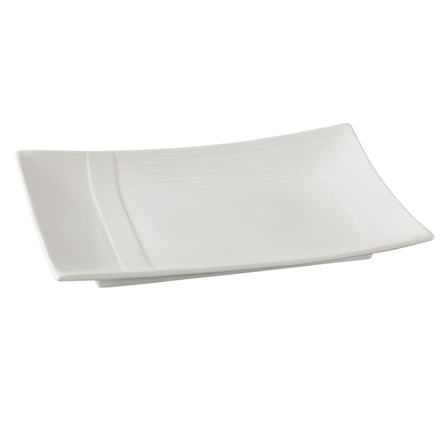 Yanco China SH-210 Shanghai Bone White Porcelain 10" x 7" Plate - 2 Doz