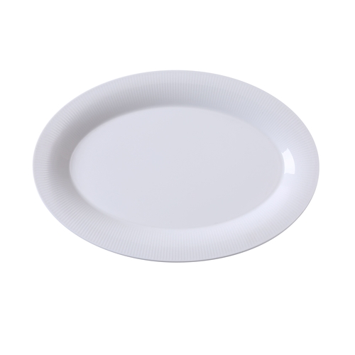 Yanco China SI-212 Siena White Porcelain 12" x 8.75" Platter - 1 Doz