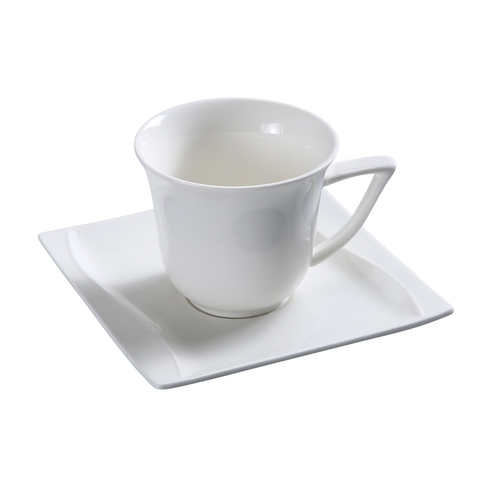 Yanco China SW-001 Sea Wave Bone White Porcelain 7 oz. 3.4" dia. Cup - 3 Doz