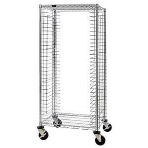 Quantum Food Service TC-39 30x18x69 Chrome Plated Mobile Full Size Tray Cart
