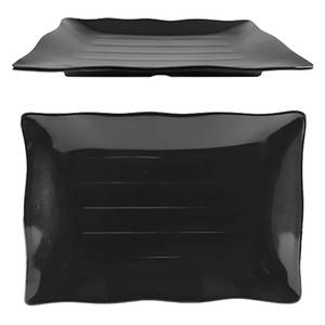 Thunder Group 24120BK 11-1/4" x 7-1/4" Black Classic Melamine Plate - 1Doz