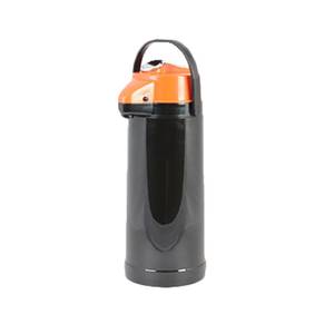 Thunder Group APLG025D 2.5 Liter Glass Lined Airpot w/ Orange (Decaf) Lever Top