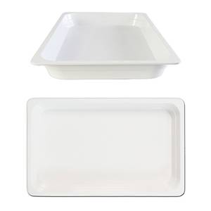 Thunder Group GN1001W Full Size White Melamine Stackable Food Pan - 1-1/2" Deep