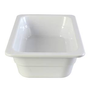 Thunder Group GN1142W 1/4 Size White Melamine Stackable Food Pan - 2-1/2" Deep