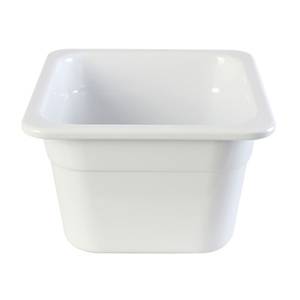 Thunder Group GN1164W 1/6 White Melamine Stackable Food Pan - 4" Depth