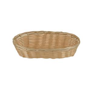 Thunder Group PLBB850 8-1/4"x4-1/4"x2" Natural Tan Plastic Woven Stackable Basket