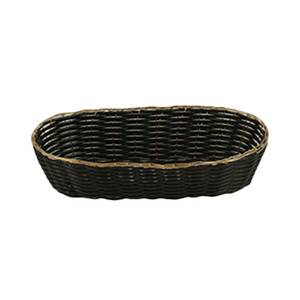 Thunder Group PLBB850G 8-1/4"x4-1/4"x2" Black Plastic Woven Stackable Basket