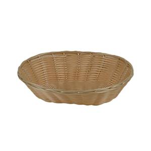 Thunder Group PLBB900 9-1/4"x7"x2-1/4" Natural Tan Plastic Woven Stackable Basket