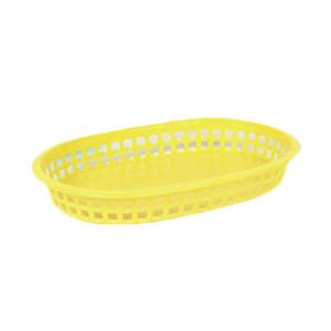 Thunder Group PLBK1034Y 8" Diameter Yellow Polypropylene Fast Food Basket - 1 Doz