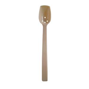 Thunder Group PLBS110BG 3/4 oz Beige Polycarbonate Perforated Buffet Spoon - 1 Doz