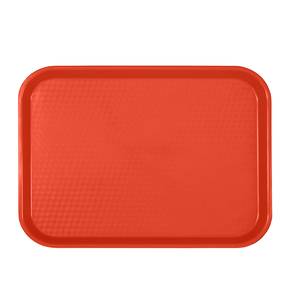 Thunder Group PLFFT1216RD 12" x 16-1/4" Red Polypropylene Fast Food Tray