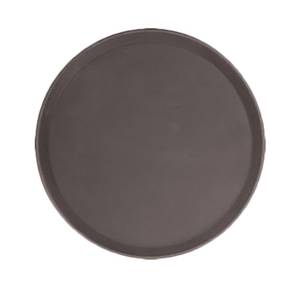 Thunder Group PLFT1400BR 14" dia Fiberglass Round Non Skid Serving Tray - Brown