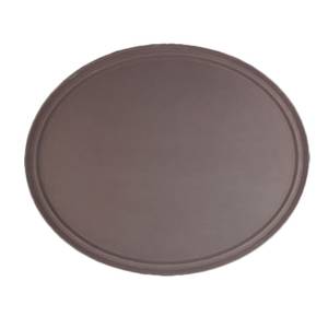 Thunder Group PLFT2700BR 22" x 27" Fiberglass Heavy Duty Oval Serving Tray - Brown