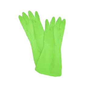 Thunder Group PLGL004GR Pair of Green Flock Lined Textured Latex Gloves - Small