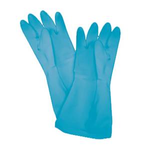 Thunder Group PLGL004BU Pair of Blue Flock Lined Textured Latex Gloves - Small